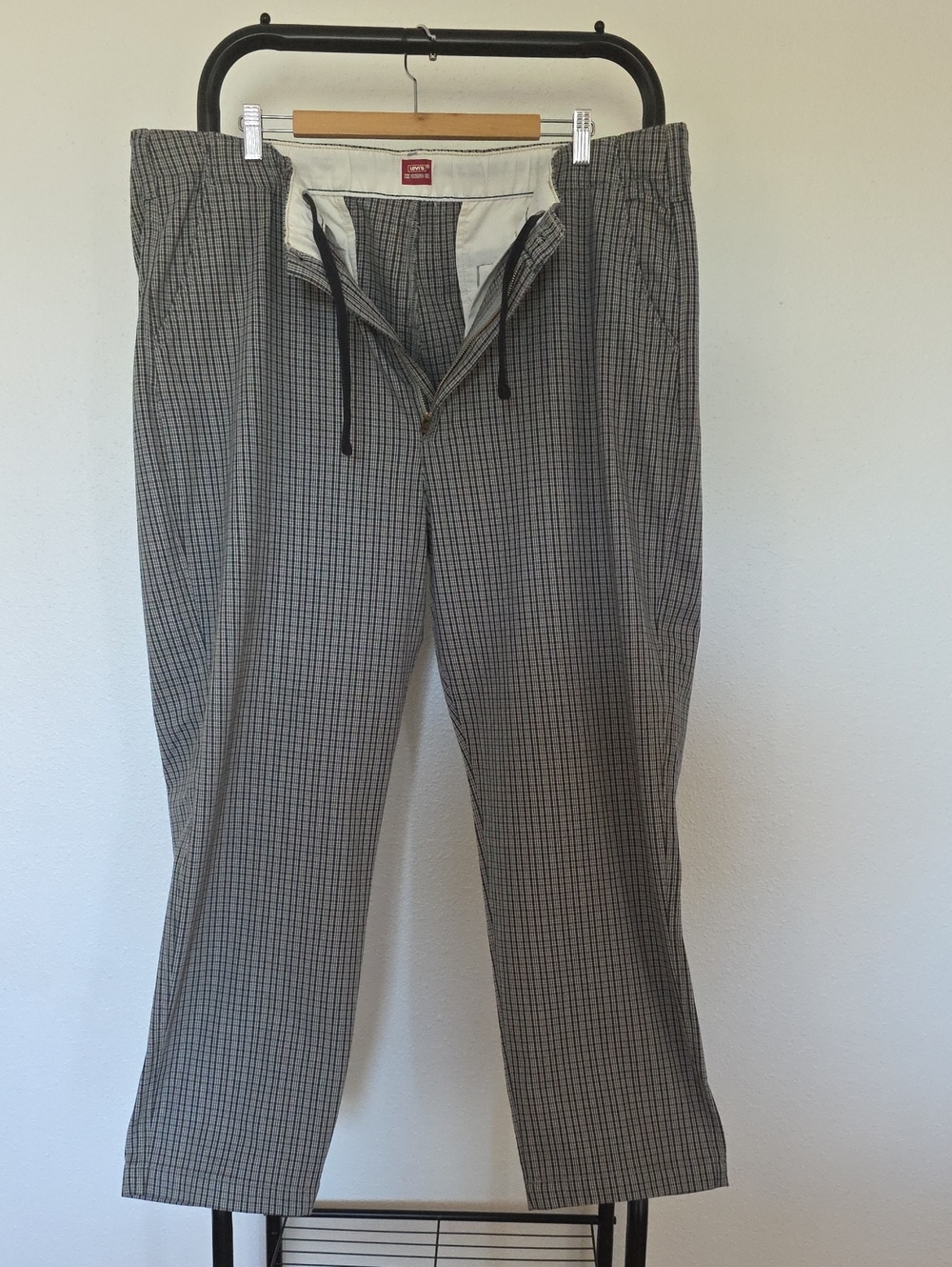 Levi's Gray Checked Drawstring Chinos